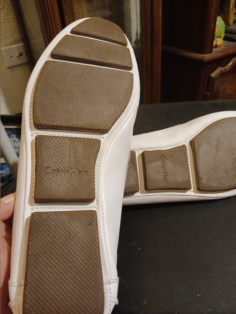 Men's White Calvin Klein Slip-On Loafers Sz 13
